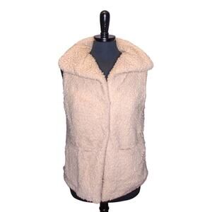 Thread + Supply Faux Shearling Sherpa Vest Beige Off White Size M